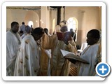 During the Elevation of Rev. Fr. Costantine Mbonabingi to a priestly order of an Archimandrite
