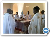 During the holy liturgy